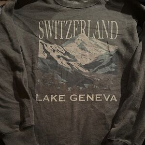 Hollister Gray Graphic Long Sleeve sweatshirt